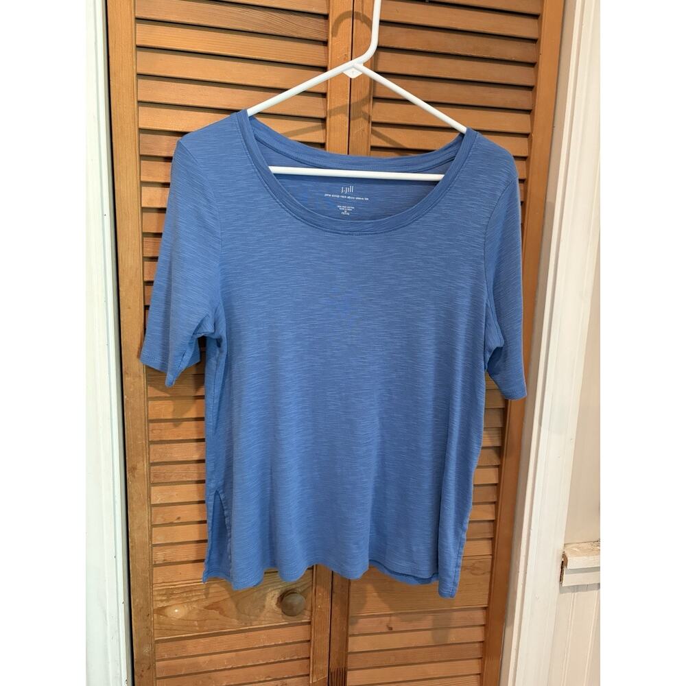 Lot Of 2 J.Jill Size MP Medium Petite Pima Scoop neck elbow T-Shirts 100% Cotton